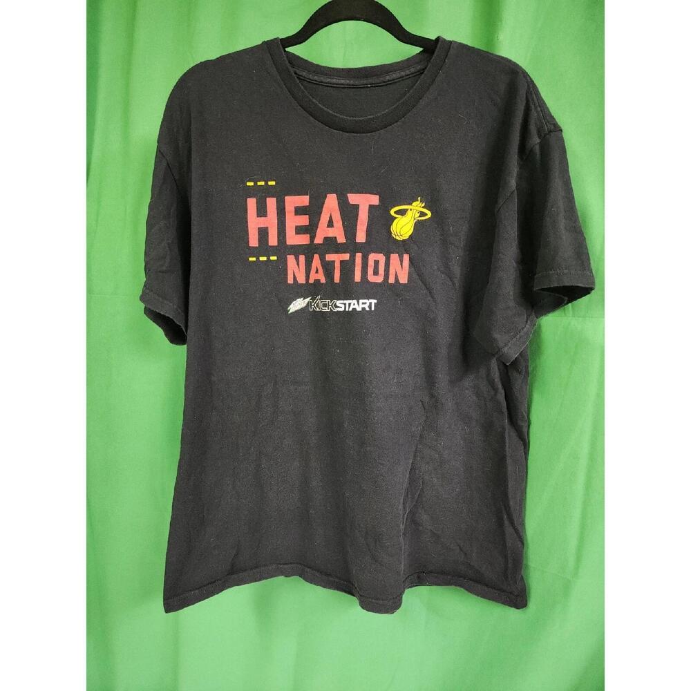 Miami Heat Nation Mountain Dew Kick Start Large Black Men T Shirt